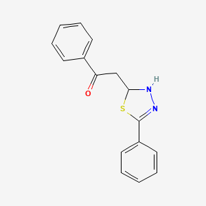 molecular formula C16H14N2OS B1661125 1-Phenyl-2-(5-phenyl-2,3-dihydro-1,3,4-thiadiazol-2-yl)ethan-1-one CAS No. 88222-80-4