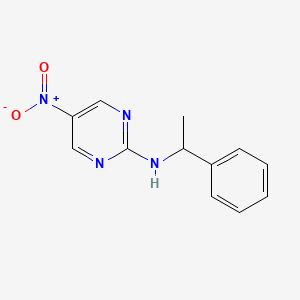 molecular formula C12H12N4O2 B1661154 5-Nitro-N-(1-phenylethyl)pyrimidin-2-amine CAS No. 88374-39-4