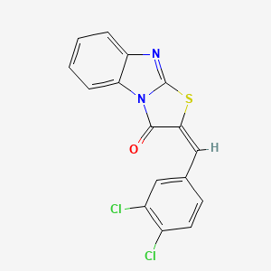 molecular formula C16H8Cl2N2OS B1661163 2-((3,4-Dichlorophenyl)methylene)thiazolo(3,2-a)benzimidazol-3(2H)-one CAS No. 88498-95-7