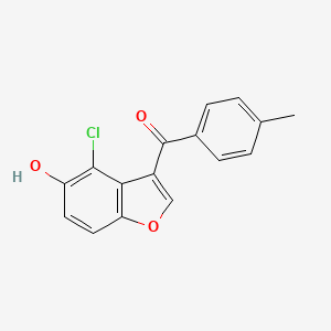 molecular formula C16H11ClO3 B1661192 Methanone, (4-chloro-5-hydroxy-3-benzofuranyl)(4-methylphenyl)- CAS No. 88673-86-3