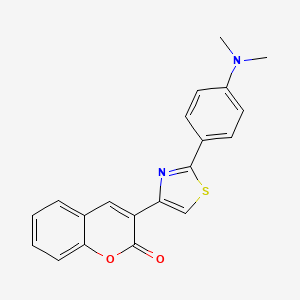 molecular formula C20H16N2O2S B1661200 2H-1-Benzopyran-2-one, 3-[2-[4-(dimethylamino)phenyl]-4-thiazolyl]- CAS No. 88735-51-7