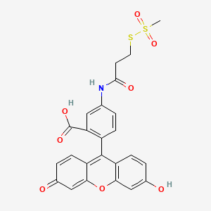 2-(3-Hydroxy-6-oxoxanthen-9-yl)-5-(3-methylsulfonylsulfanylpropanoylamino)benzoic acid