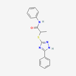 molecular formula C17H16N4OS B1661203 N-Phenyl-2-[(5-phenyl-1H-1,2,4-triazol-3-yl)sulfanyl]propanamide CAS No. 88743-62-8