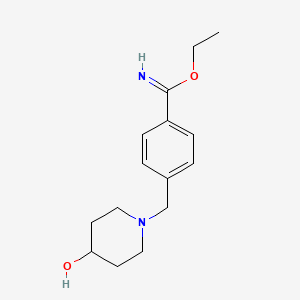 molecular formula C15H22N2O2 B1661206 4-(4-Hydroxypiperidine-1-ylmethyl)benzimidic acid ethyl ester CAS No. 887578-24-7