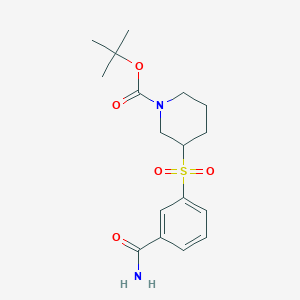 molecular formula C17H24N2O5S B1661223 3-(3-Carbamoylphenylsulfonyl)piperidine-1-carboxylic acid tert-butyl ester CAS No. 887591-29-9