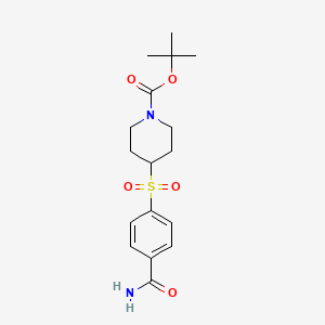 molecular formula C17H24N2O5S B1661225 4-(4-Carbamoylphenylsulfonyl)piperidine-1-carboxylic acid tert-butyl ester CAS No. 887591-38-0