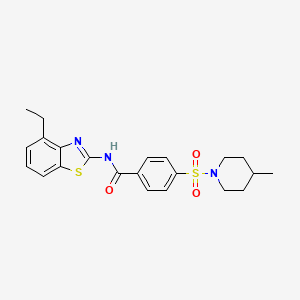 molecular formula C22H25N3O3S2 B1661289 N-(4-ethylbenzo[d]thiazol-2-yl)-4-((4-methylpiperidin-1-yl)sulfonyl)benzamide CAS No. 892845-65-7
