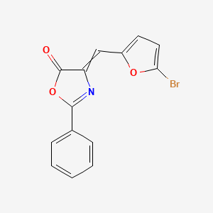 5(4H)-Oxazolone, 4-[(5-bromo-2-furanyl)methylene]-2-phenyl-