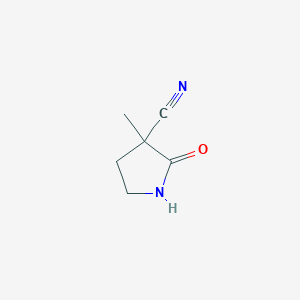 molecular formula C6H8N2O B1661303 3-Pyrrolidinecarbonitrile, 3-methyl-2-oxo- CAS No. 89532-49-0
