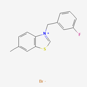Benzothiazolium, 3-[(3-fluorophenyl)methyl]-6-methyl-, bromide