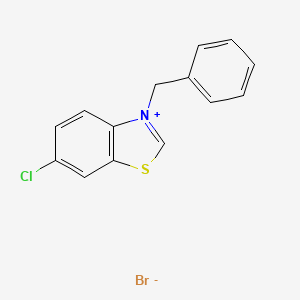 molecular formula C14H11BrClNS B1661309 Benzothiazolium, 6-chloro-3-(phenylmethyl)-, bromide CAS No. 89542-71-2
