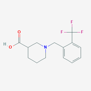 molecular formula C14H16F3NO2 B1661315 1-[[2-(trifluoromethyl)phenyl]methyl]piperidine-3-carboxylic Acid CAS No. 896045-89-9