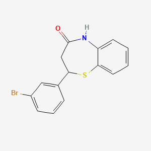 molecular formula C15H12BrNOS B1661328 1,5-Benzothiazepin-4(5H)-one, 2-(3-bromophenyl)-2,3-dihydro- CAS No. 89813-61-6