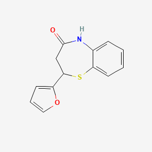 molecular formula C13H11NO2S B1661329 1,5-Benzothiazepin-4(5H)-one, 2-(2-furanyl)-2,3-dihydro- CAS No. 89813-88-7