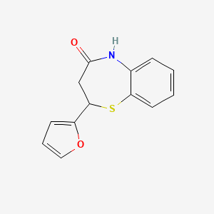 1,5-Benzothiazepin-4(5H)-one, 2-(2-furanyl)-2,3-dihydro-