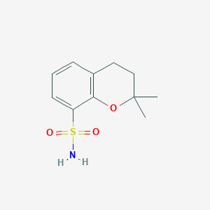 molecular formula C11H15NO3S B1661334 2H-1-苯并吡喃-8-磺酰胺，3,4-二氢-2,2-二甲基- CAS No. 89819-31-8