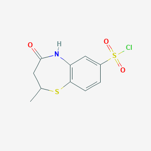 molecular formula C10H10ClNO3S2 B1661340 2-methyl-4-oxo-3,5-dihydro-2H-1,5-benzothiazepine-7-sulfonyl chloride CAS No. 898808-65-6