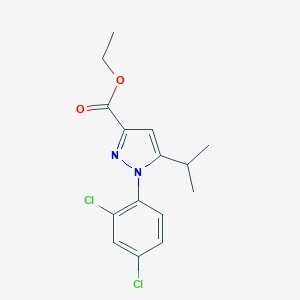 molecular formula C15H16Cl2N2O2 B166135 1-(2,4-Dichloro-phenyl)-5-isopropyl-1H-pyrazole-3-carboxylic acid ethyl ester CAS No. 126099-96-5