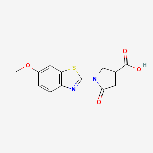 molecular formula C13H12N2O4S B1661351 1-(6-Methoxy-1,3-benzothiazol-2-yl)-5-oxopyrrolidine-3-carboxylic acid CAS No. 899762-50-6