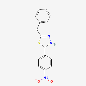 molecular formula C15H13N3O2S B1661361 1,3,4-Thiadiazole, 2,3-dihydro-2-(4-nitrophenyl)-5-(phenylmethyl)- CAS No. 90057-58-2