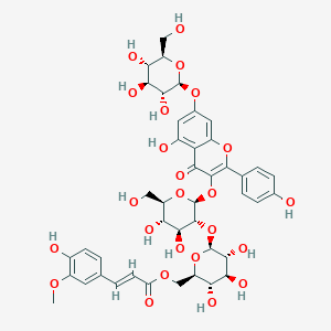 [(2R,3S,4S,5R,6S)-6-[(2S,3R,4S,5S,6R)-4,5-Dihydroxy-2-[5-hydroxy-2-(4-hydroxyphenyl)-4-oxo-7-[(2S,3R,4S,5S,6R)-3,4,5-trihydroxy-6-(hydroxymethyl)oxan-2-yl]oxychromen-3-yl]oxy-6-(hydroxymethyl)oxan-3-yl]oxy-3,4,5-trihydroxyoxan-2-yl]methyl (E)-3-(4-hydroxy-3-methoxyphenyl)prop-2-enoate