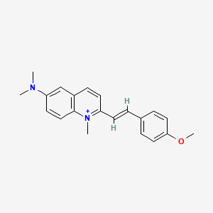 molecular formula C21H23N2O+ B1661378 6-(dimethylamino)-2-[(E)-2-(4-methoxyphenyl)vinyl]-1-methylquinolinium CAS No. 902157-08-8