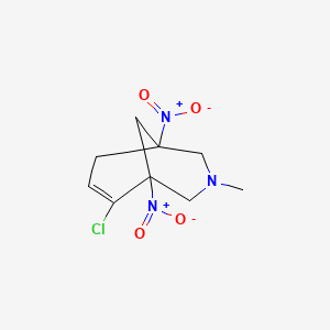 molecular formula C9H12ClN3O4 B1661402 6-Chloro-3-methyl-1,5-dinitro-3-azabicyclo[3.3.1]non-6-ene CAS No. 90415-97-7