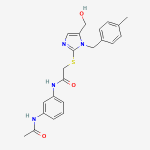 molecular formula C22H24N4O3S B1661406 N-[3-(acetylamino)phenyl]-2-{[5-(hydroxymethyl)-1-(4-methylbenzyl)-1H-imidazol-2-yl]thio}acetamide CAS No. 904816-63-3