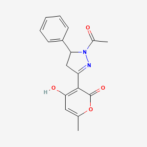 molecular formula C17H16N2O4 B1661425 3-(1-Acetyl-5-phenyl-4,5-dihydro-1h-pyrazol-3-yl)-4-hydroxy-6-methyl-2h-pyran-2-one CAS No. 908588-17-0