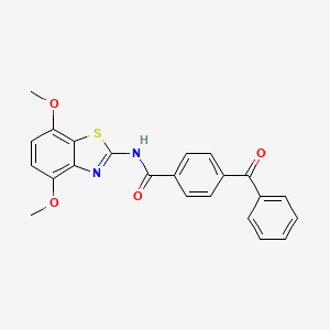 molecular formula C23H18N2O4S B1661461 4-benzoyl-N-(4,7-dimethoxybenzo[d]thiazol-2-yl)benzamide CAS No. 912762-62-0