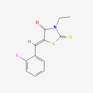 molecular formula C12H10INOS2 B1661464 (5Z)-3-ethyl-5-[(2-iodophenyl)methylidene]-2-sulfanylidene-1,3-thiazolidin-4-one CAS No. 91346-12-2