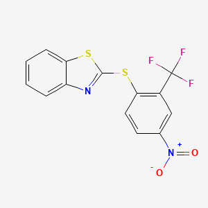 molecular formula C14H7F3N2O2S2 B1661479 Benzothiazole, 2-[[4-nitro-2-(trifluoromethyl)phenyl]thio]- CAS No. 91512-40-2