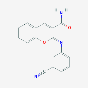 2-(3-Cyanophenyl)iminochromene-3-carboxamide