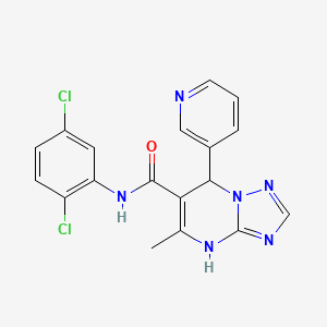 molecular formula C18H14Cl2N6O B1661488 N-(2,5-Dichlorophenyl)-5-methyl-7-pyridin-3-yl-4,7-dihydro-[1,2,4]triazolo[1,5-a]pyrimidine-6-carboxamide CAS No. 915925-12-1