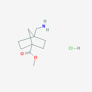 molecular formula C10H18ClNO2 B1661490 Methyl 4-(aminomethyl)bicyclo[2.2.1]heptane-1-carboxylate hydrochloride CAS No. 916211-28-4