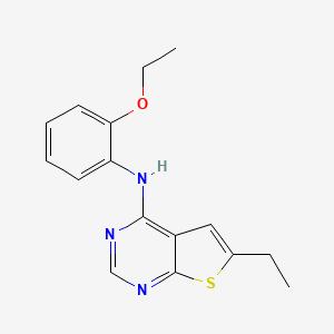 molecular formula C16H17N3OS B1661505 N-(2-Ethoxyphenyl)-6-ethylthieno[2,3-d]pyrimidin-4-amine CAS No. 917907-68-7