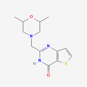 molecular formula C13H17N3O2S B1661581 2-[(2,6-Dimethylmorpholin-4-YL)methyl]-3H-thieno[3,2-D]pyrimidin-4-one CAS No. 923105-25-3