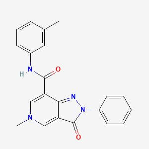 molecular formula C21H18N4O2 B1661583 5-methyl-N-(3-methylphenyl)-3-oxo-2-phenyl-3,5-dihydro-2H-pyrazolo[4,3-c]pyridine-7-carboxamide CAS No. 923121-70-4
