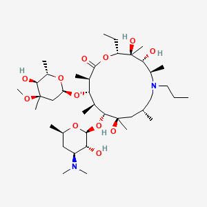 molecular formula C40H76N2O12 B1661607 (2R,3S,4R,5R,8R,10R,11R,12S,13S,14R)-11-[(2S,3R,4S,6R)-4-(dimethylamino)-3-hydroxy-6-methyl-tetrahydropyran-2-yl]oxy-2-ethyl-3,4,10-trihydroxy-13-[(2R,4R,5S,6S)-5-hydroxy-4-methoxy-4,6-dimethyl-tetrahydropyran-2-yl]oxy-3,5,8,10,12,14-hexamethyl-6-propyl-1-oxa-6-azacyclopentadecan-15-one CAS No. 92594-48-4