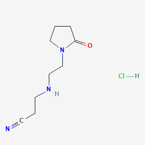 Propanenitrile, 3-(2-(2-oxo-1-pyrrolidinyl)ethyl)amino-, monohydrochloride