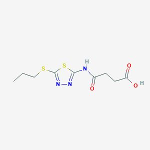 molecular formula C9H13N3O3S2 B1661630 4-Oxo-4-((5-(propylthio)-1,3,4-thiadiazol-2-yl)amino)butanoic acid CAS No. 929338-73-8