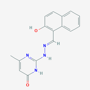 molecular formula C16H14N4O2 B1661634 2-{(2E)-2-[(2-hydroxynaphthalen-1-yl)methylidene]hydrazinyl}-6-methylpyrimidin-4(3H)-one CAS No. 93020-76-9