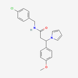 molecular formula C21H21ClN2O2 B1661640 N-(4-chlorobenzyl)-3-(4-methoxyphenyl)-3-(1H-pyrrol-1-yl)propanamide CAS No. 932347-86-9