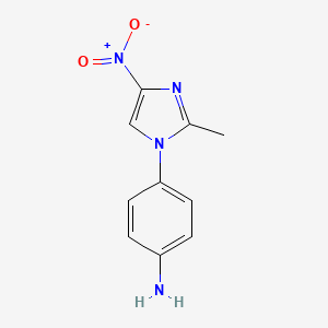 molecular formula C10H10N4O2 B1661641 Benzenamine, 4-(2-methyl-4-nitro-1H-imidazol-1-yl)- CAS No. 93289-96-4