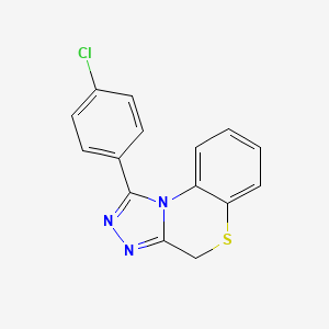 molecular formula C15H10ClN3S B1661646 1-(4-Chlorophenyl)-4H-(1,2,4)triazolo(3,4-c)(1,4)benzothiazine CAS No. 93299-91-3