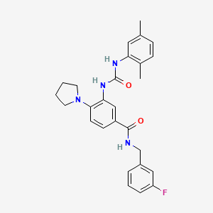 molecular formula C27H29FN4O2 B1661647 3-({[(2,5-dimethylphenyl)amino]carbonyl}amino)-N-(3-fluorobenzyl)-4-pyrrolidin-1-ylbenzamide CAS No. 933242-94-5