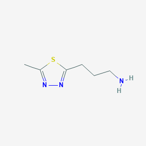 molecular formula C6H11N3S B1661656 3-(5-Methyl-1,3,4-thiadiazol-2-yl)propan-1-amine CAS No. 933707-87-0