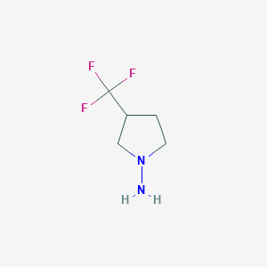 molecular formula C5H9F3N2 B1661679 3-(Trifluoromethyl)pyrrolidin-1-amine CAS No. 935260-36-9