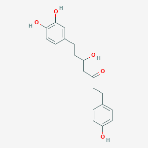 molecular formula C19H22O5 B1661683 7-(3,4-Dihydroxyphenyl)-5-hydroxy-1-(4-hydroxyphenyl)heptan-3-one CAS No. 93559-25-2