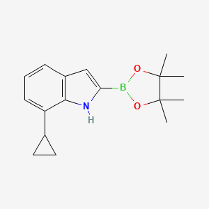 molecular formula C17H22BNO2 B1661688 7-cyclopropyl-2-(4,4,5,5-tetramethyl-1,3,2-dioxaborolan-2-yl)-1H-indole CAS No. 936901-93-8
